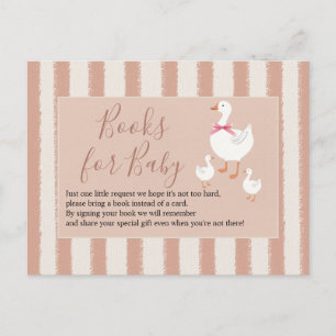 Dusty Pink Striped Little Goose Books for Baby Postcard