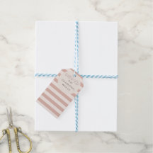 Dusty Pink Stripes Circle Frame Baby Girl Shower