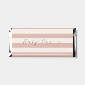 Dusty Pink Stripes Minimalist Baby Girl Hershey Bar Favors