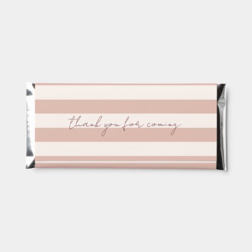 Dusty Pink Stripes Minimalist Baby Girl  Hershey Bar Favors