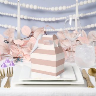 Dusty Pink Stripes Minimalist Baby Girl Shower Favor Boxes