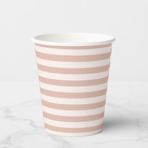 Dusty Pink Stripes Minimalist Baby Girl Shower Paper Cups