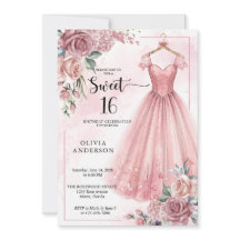 Dusty Pink Sweet 16 Floral Dress