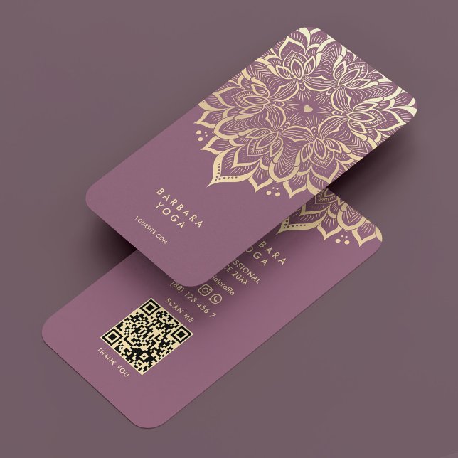 Dusty Pink Therapist Mandala Yoga Elegant  Business Card (Dusty Pink Therapist Mandala Yoga Elegant Business Card
)