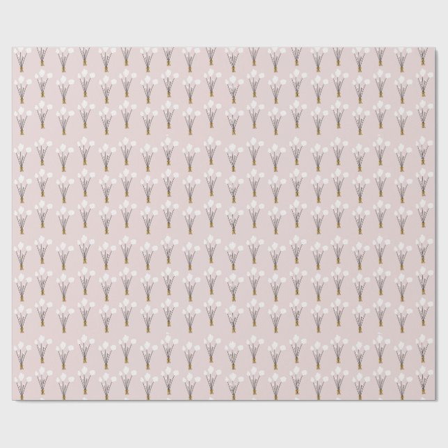 Dusty Pink Tulip Wrapping Paper (Flat)
