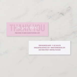 Dusty Pink Typography Thank You Order Insert