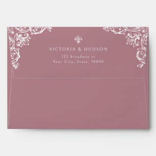 Dusty Pink Vintage Elegant Wedding Return Address Envelope