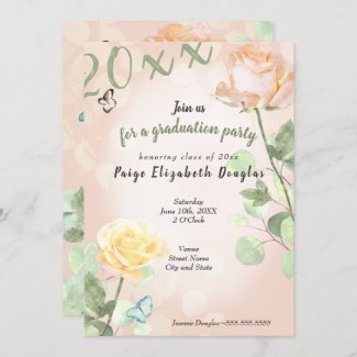 Dusty Pink Vintage Graduation Invitation
