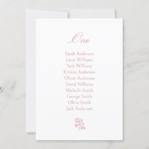 Dusty Pink Vintage Rose Wedding Seating Chart Card