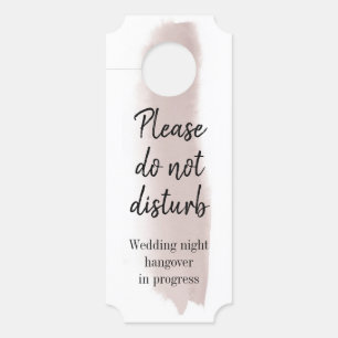 Dusty Pink Watercolor Brush Stroke Do Not Disturb Door Hanger