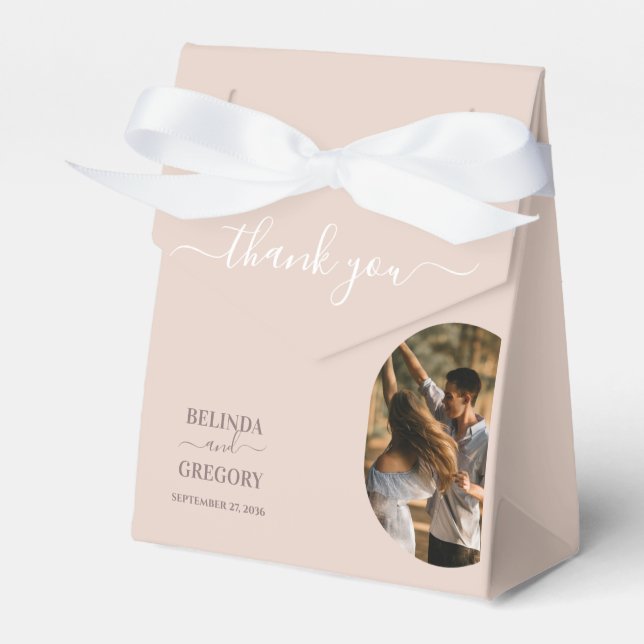 Dusty Pink We Do Minimalist Photo Wedding Favor Boxes (Front Side)