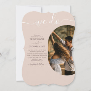 Dusty Pink We Do Minimalist Photo Wedding Invitation