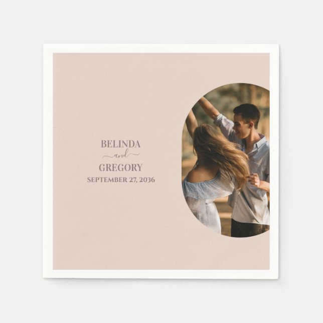 Dusty Pink We Do Minimalist Photo Wedding Napkins (Front)