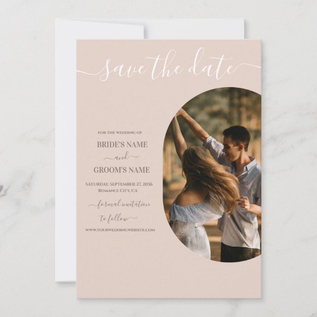 Dusty Pink We Do Minimalist Photo Wedding Save The Date (Front)