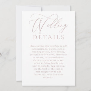 Dusty Pink Wedding Digital Details Enclosure Card