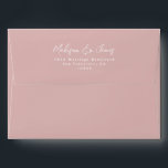Dusty Pink Wedding Return Address Envelope<br><div class="desc">The Dusty Pink Wedding Return Address envelope features elegant white script paired with classic serif text on a soft dusty pink background. Perfect for sealing wedding invitations, thank-you cards, or save-the-dates, this refined design adds a romantic and timeless touch to your stationery suite. The warm pink hue complements modern, boho,...</div>