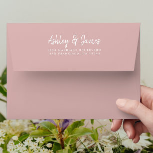 Dusty Pink Wedding Envelope