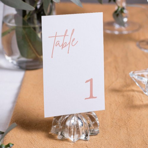 Dusty Pink Wedding table number