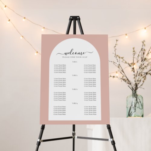 Dusty Pink Wedding Welcome Seating Chart Arch Foam Board