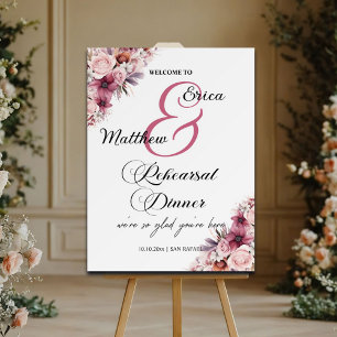 Dusty Pink 'Welcome to our Rehearsal Dinner' Foam Board