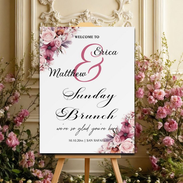 Dusty Pink 'Welcome to the Sunday Brunch'  Foam Board (Creator Uploaded)