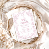 Toile Vintage frame Baby Shower Girl Invitation