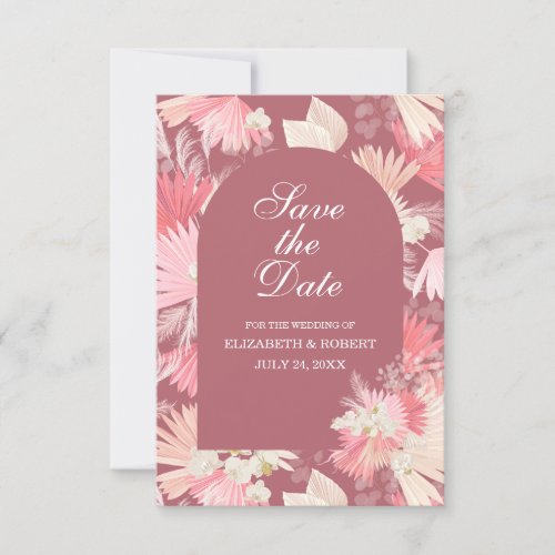 Dusty Pink White Orchid Save The Date Card