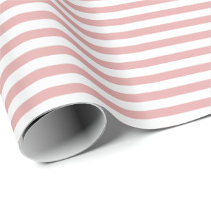 Dusty Pink White Stripe Wrapping Paper