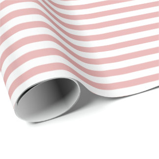 Dusty Pink  | White Stripe Wrapping Paper
