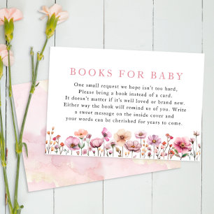 Dusty Pink Wildflower Baby Book Request Card – Boh