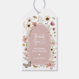 Dusty Pink Wildflower Garden Baby Shower Favors Gift Tags