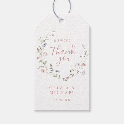Dusty Pink Wildflower Rustic Boho thank you favors Gift Tags