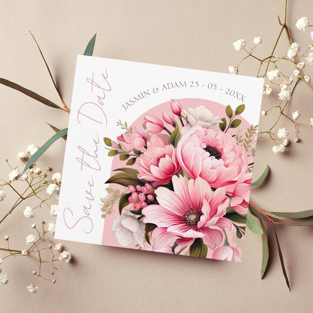 Dusty Pink Wildflower Wedding Save The Date (Creator Uploaded)