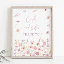 Dusty Pink Wildflowers Cards and Gifts Sign