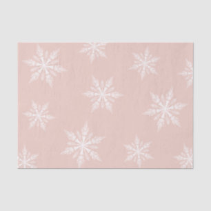 Dusty Pink Winter Holiday Snowflakes Tissue Paper