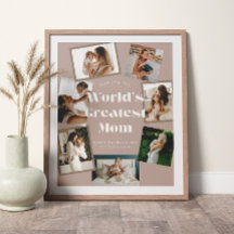 Dusty Pink World's Greatest Mom 7 Photo Collage