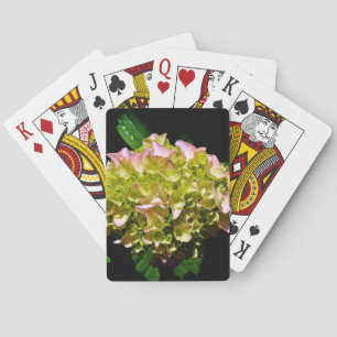 Dusty pink yellow floral flower hydrangeas poker cards