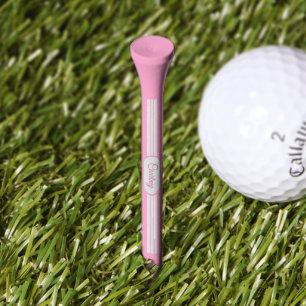 Dusty Plum Diamond Floret Pattern Deco Name Band Golf Tees