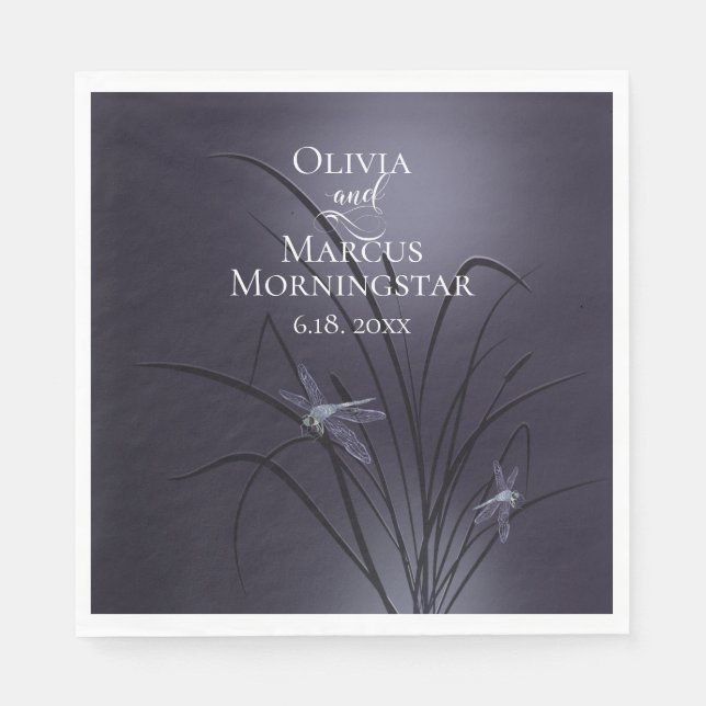 Dusty Plum Dragonfly Napkins (Front)