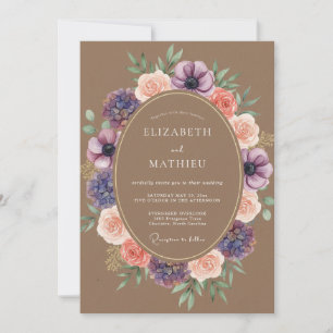 Dusty Plum Floral Enchantment Wedding Invitation
