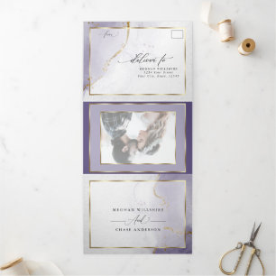 Dusty Plum Purple Tri-Fold Invitation