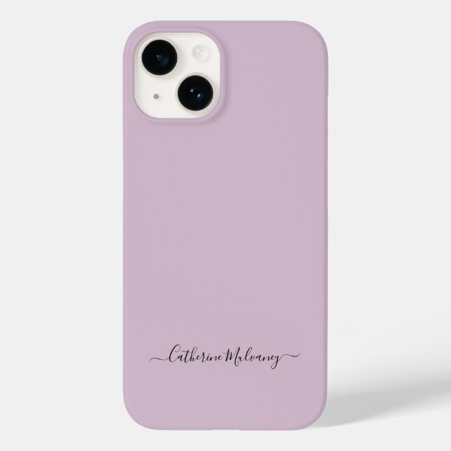 Dusty Plum Simple Minimalist Script Custom Name Case-Mate iPhone Case (Back)