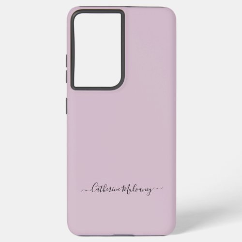 Dusty Plum Simple Minimalist Script Custom Name Samsung Galaxy S21 Ultra Case