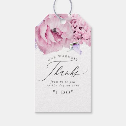 Dusty Purple and Pink Flowers Elegant Thank You Gift Tags