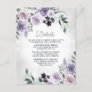 Dusty Purple and Silver Gray Floral Rustic Wedding Enclosure Card