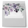 Dusty Purple and Silver Gray Floral Rustic Wedding Envelope