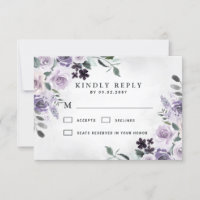 Dusty Purple and Silver Gray Floral Rustic Wedding
