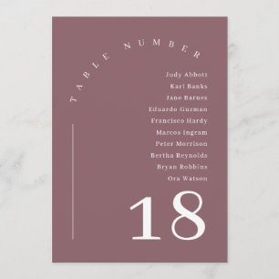 Dusty Purple Arch Wedding Seating Chart Table  Invitation