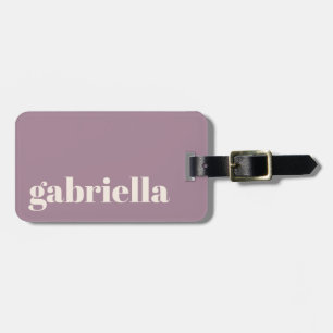 Dusty Purple Bold Typography Personalized Name Luggage Tag