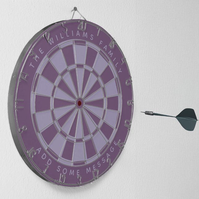 Dusty Purple Custom Family Name & Message Classic  Dart Board (Creator Uploaded)